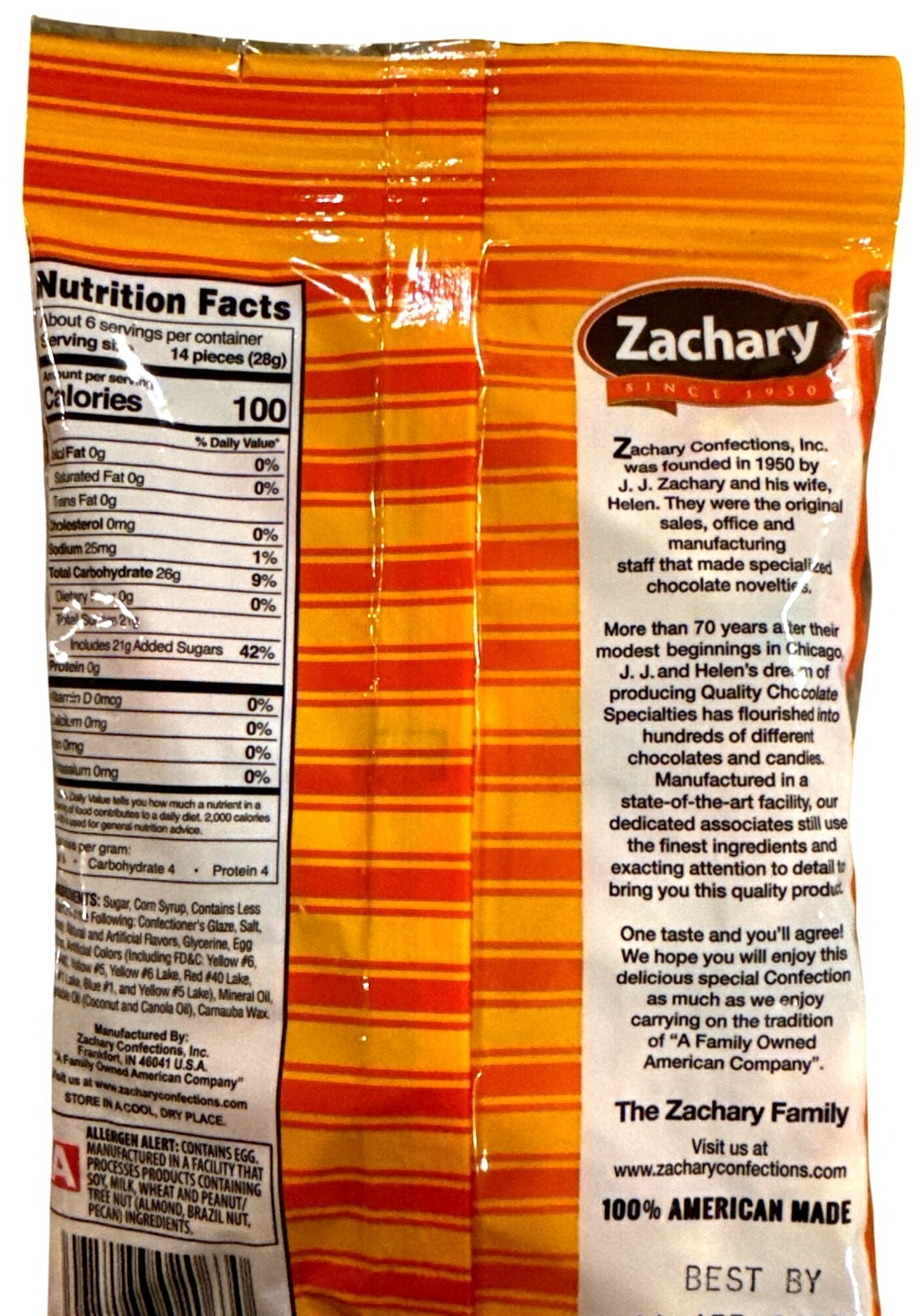 2pc Set 6oz per Bag ZACHARY Autumn Mix Mello Creme Candy Made with Real Honey