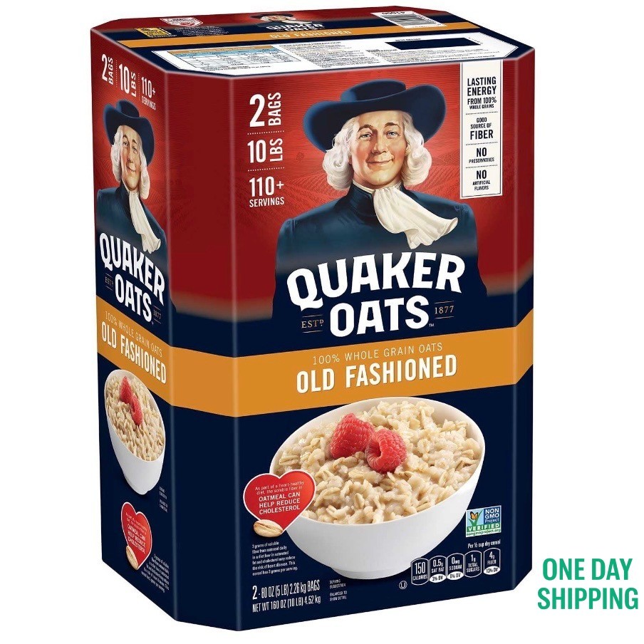 Quaker Old Fashioned Oats 10 lb Total Non GMO Rolled Oatmeal Bulk