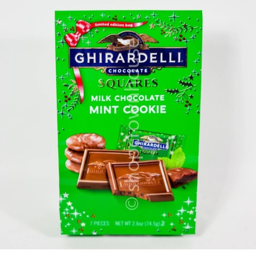 2 Ghirardelli Milk Chocolate Squares MINT COOKIE 2.6oz bag 08/31/2026