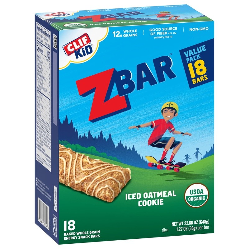 Organic Granola Bars Iced Oatmeal Cookie Chewy Snacks Kids 18 Pack Non-GMO New