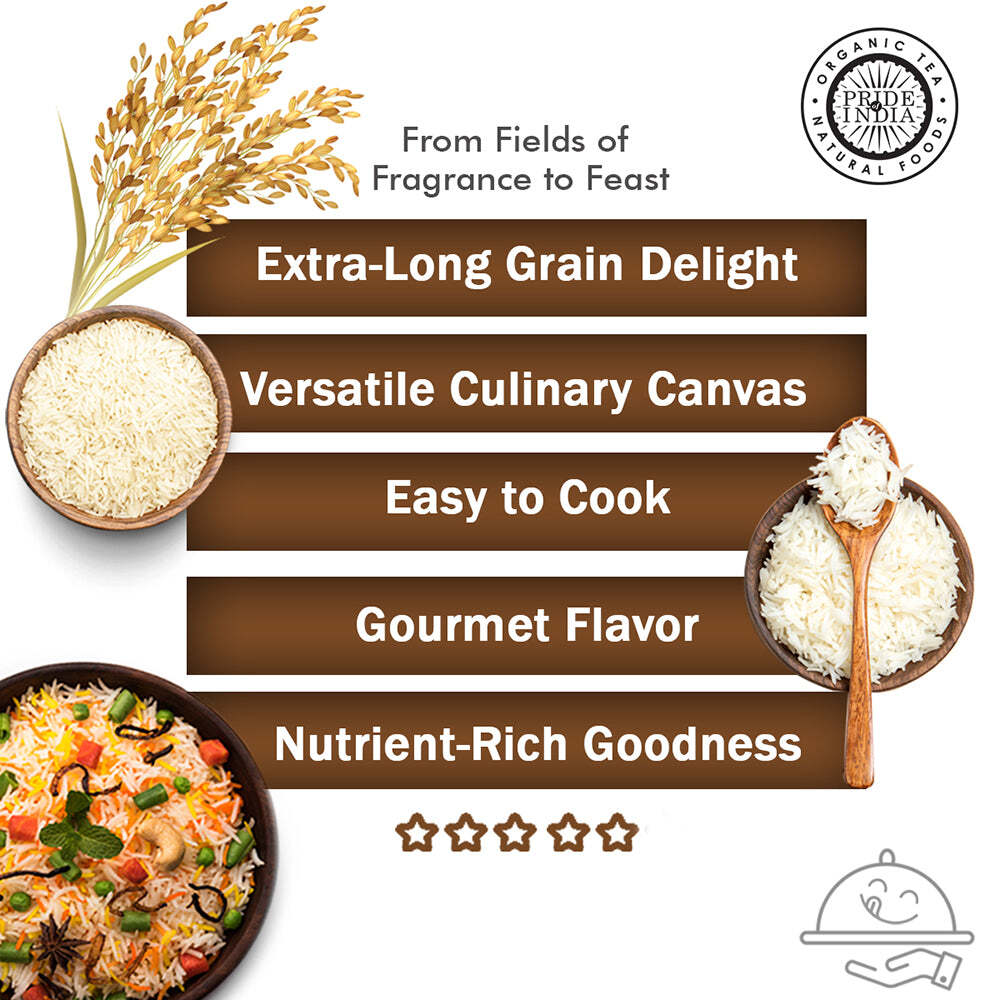 Extra Long Indian White Basmati Rice – Naturally Aged Aromatic Grain Jar