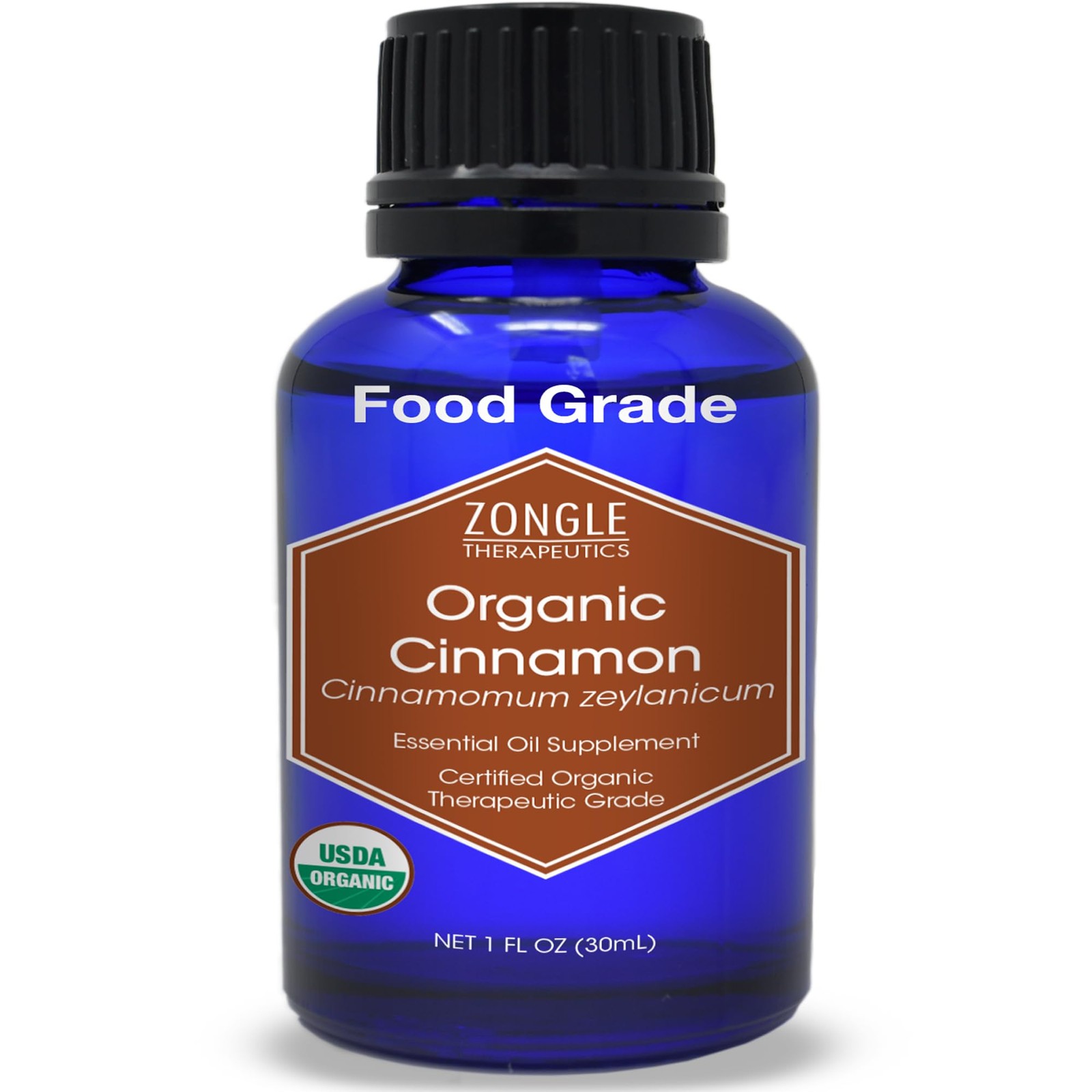 Organic, Cinnamon Essential Oil, Food Grade, 1 Fl Oz (Pack of 1),
