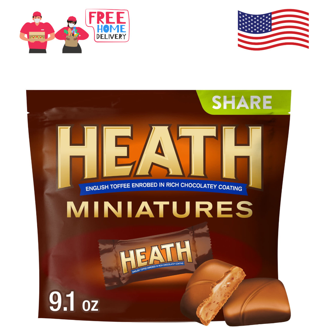 HEATH Miniatures Toffee Chocolate Candy 9.1oz Share Pack Bite Size