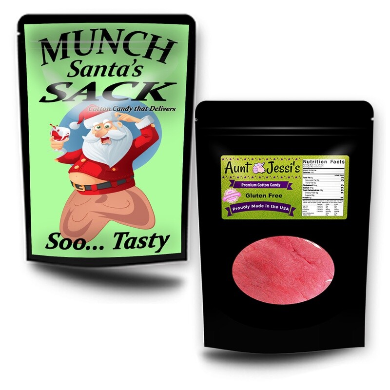 Munch Santa’s Sack Cotton Candy – Funny Stocking Stuffer, Weird Gag Gift for Men