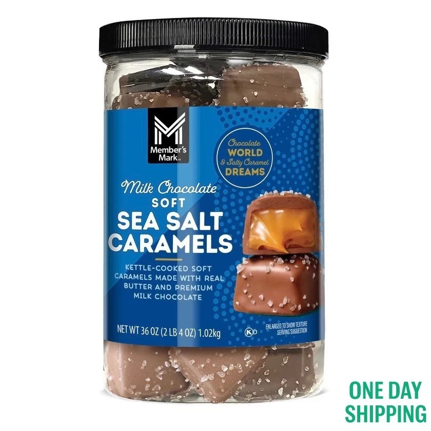 Member’s Mark Milk Chocolate Sea Salt Caramels 36 oz Gourmet Candy Bulk