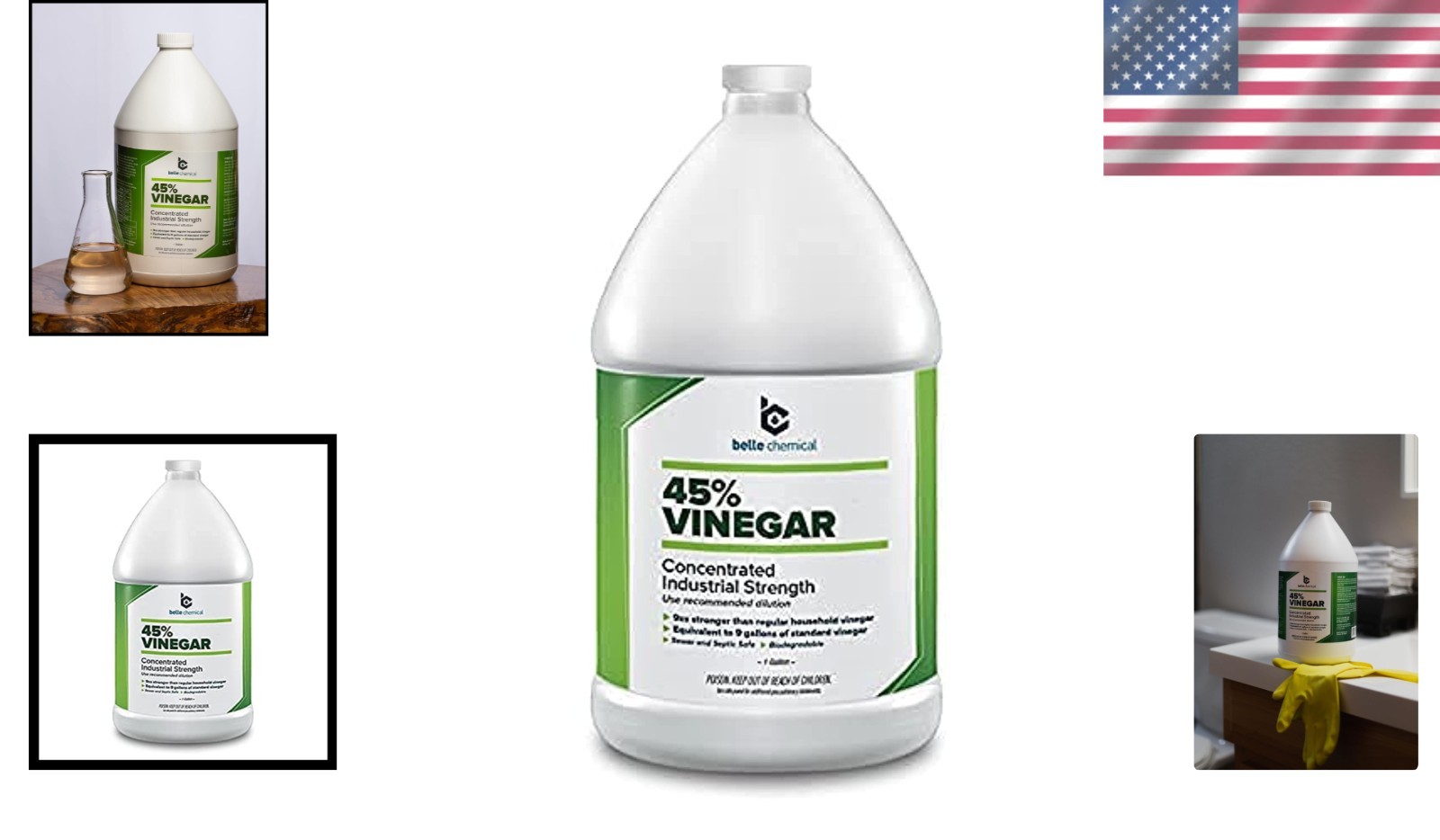 Durable 1-Gallon Jug of 45% Pure Vinegar for Home and Garden Applications