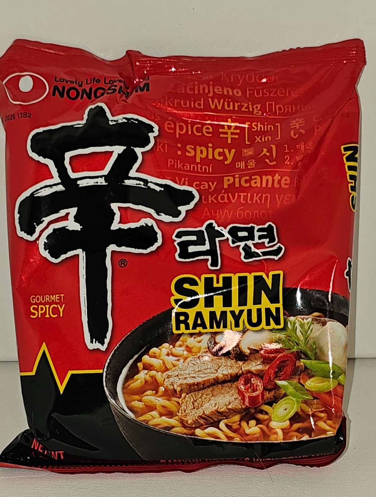 Shin Noodles, Gourmet Spicy, 4.02 oz (114 g) Expiration Date: 6/26 & 7/26