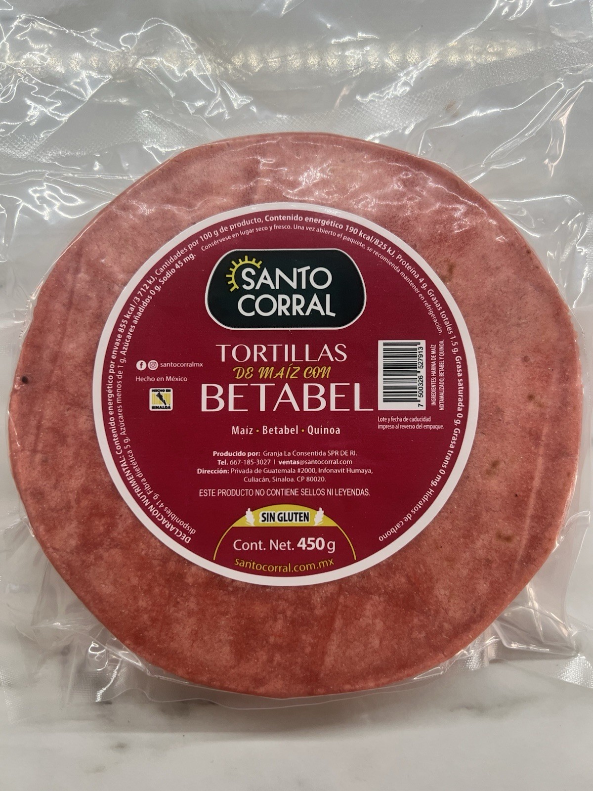 Tortilla Quinoa Betabel BeetrootOrganic Gluten Free Keto Friendly-14 Pcs 450g/1b
