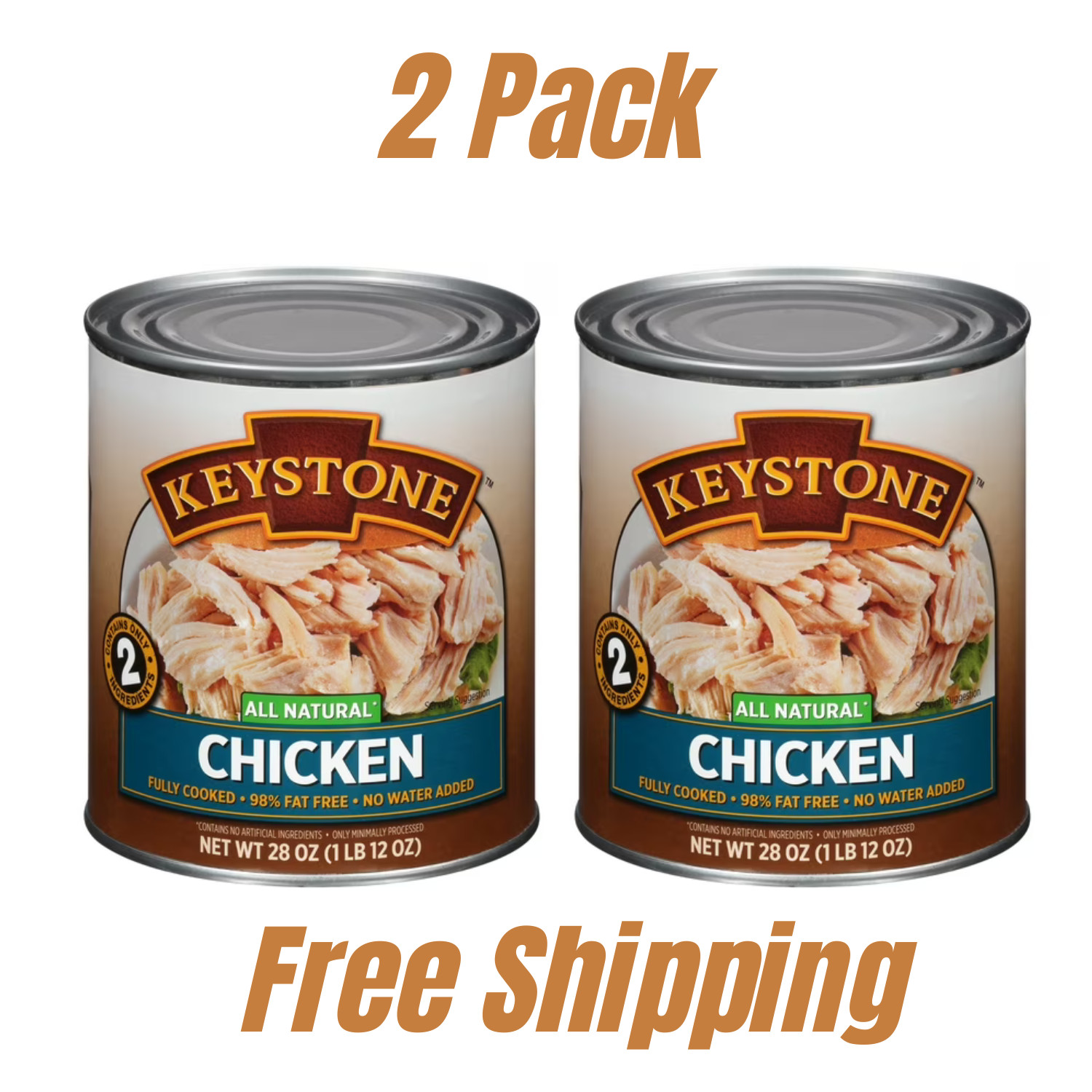 Keystone All Natural Chicken, 28 oz Can (2 Pack) Free Ship