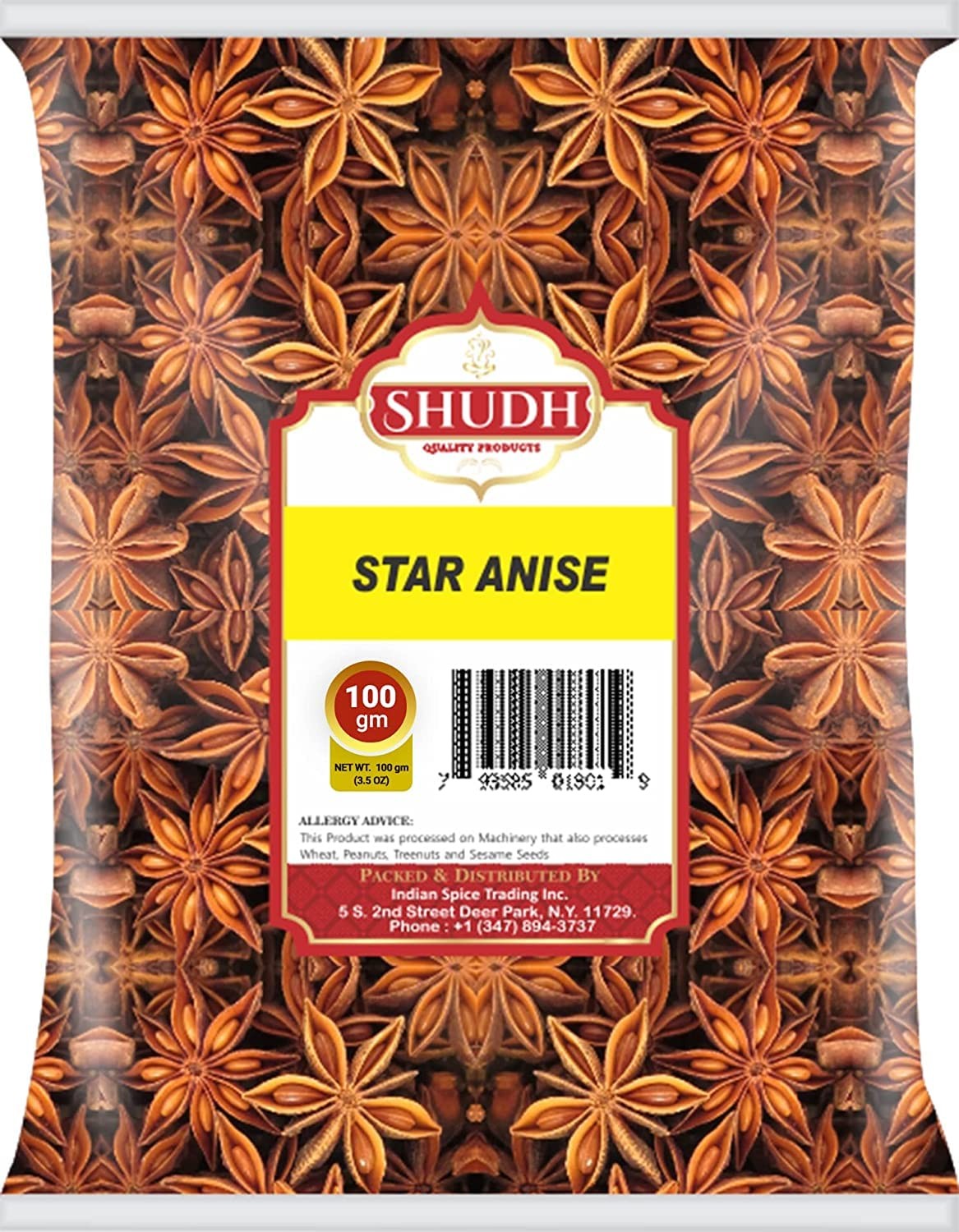 Shudh Star Anise Whole 100 gm(3.5oz), Chinese Anise, Sun Dried 100 g