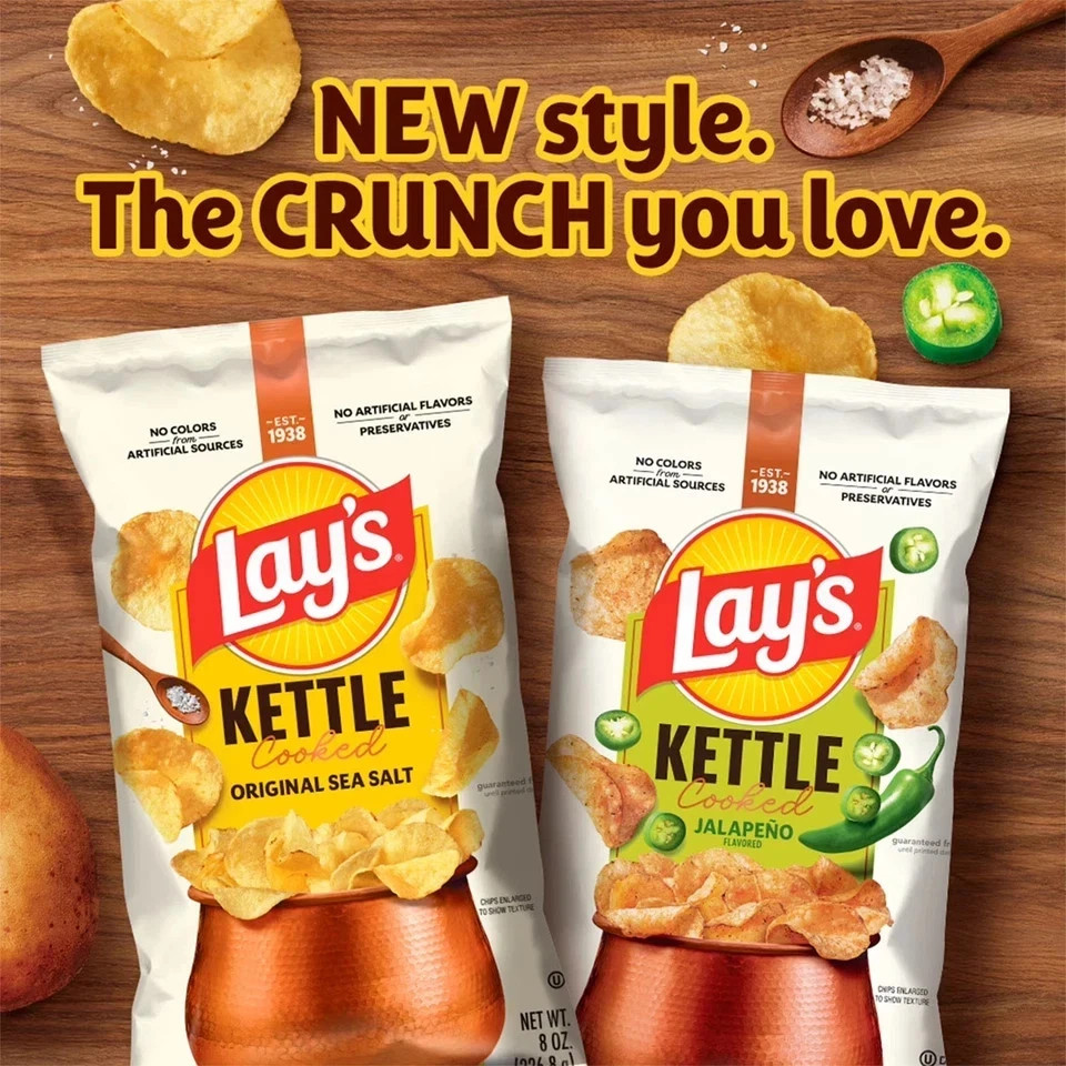 Lay’s Jalapeno Kettle Cooked Potato Chips Party Size Bag, 12.5 oz