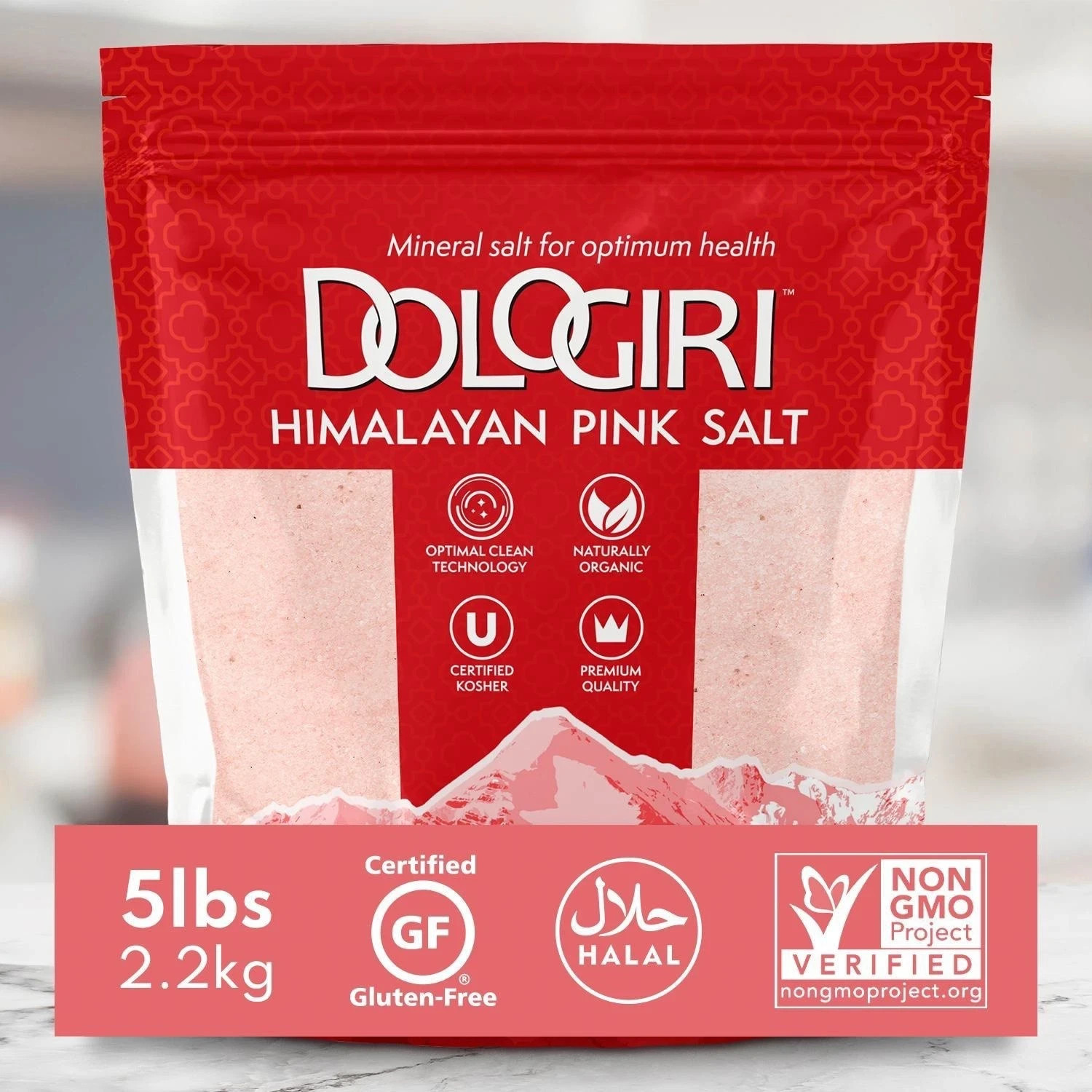 «Premium Hand-Mined Pink Himalayan Salt – 5LB, Pure & Mineral-Rich, Fine Grain»
