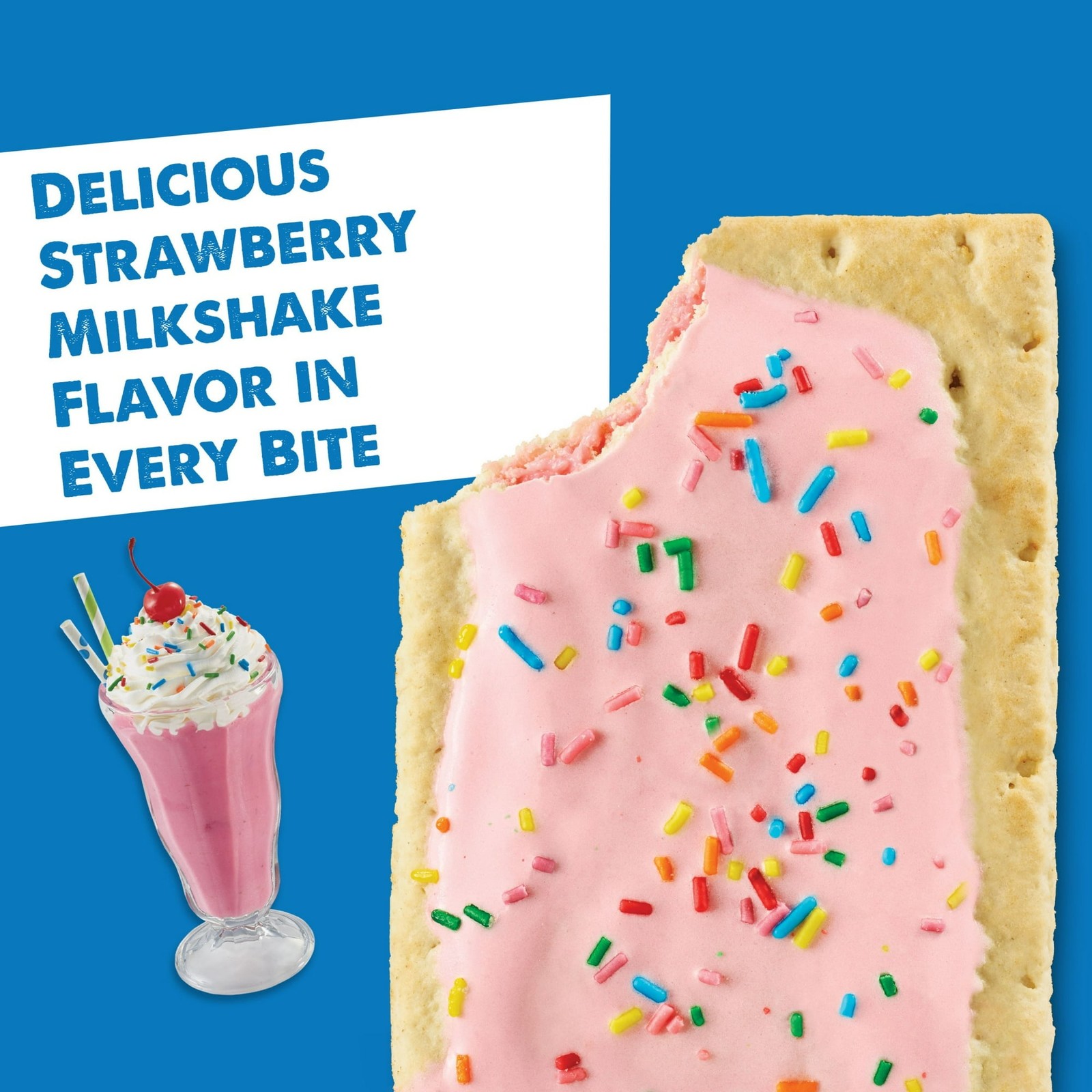 Pop-Tarts Frosted Strawberry Milkshake Toaster Pastries, Breakfast Foods….