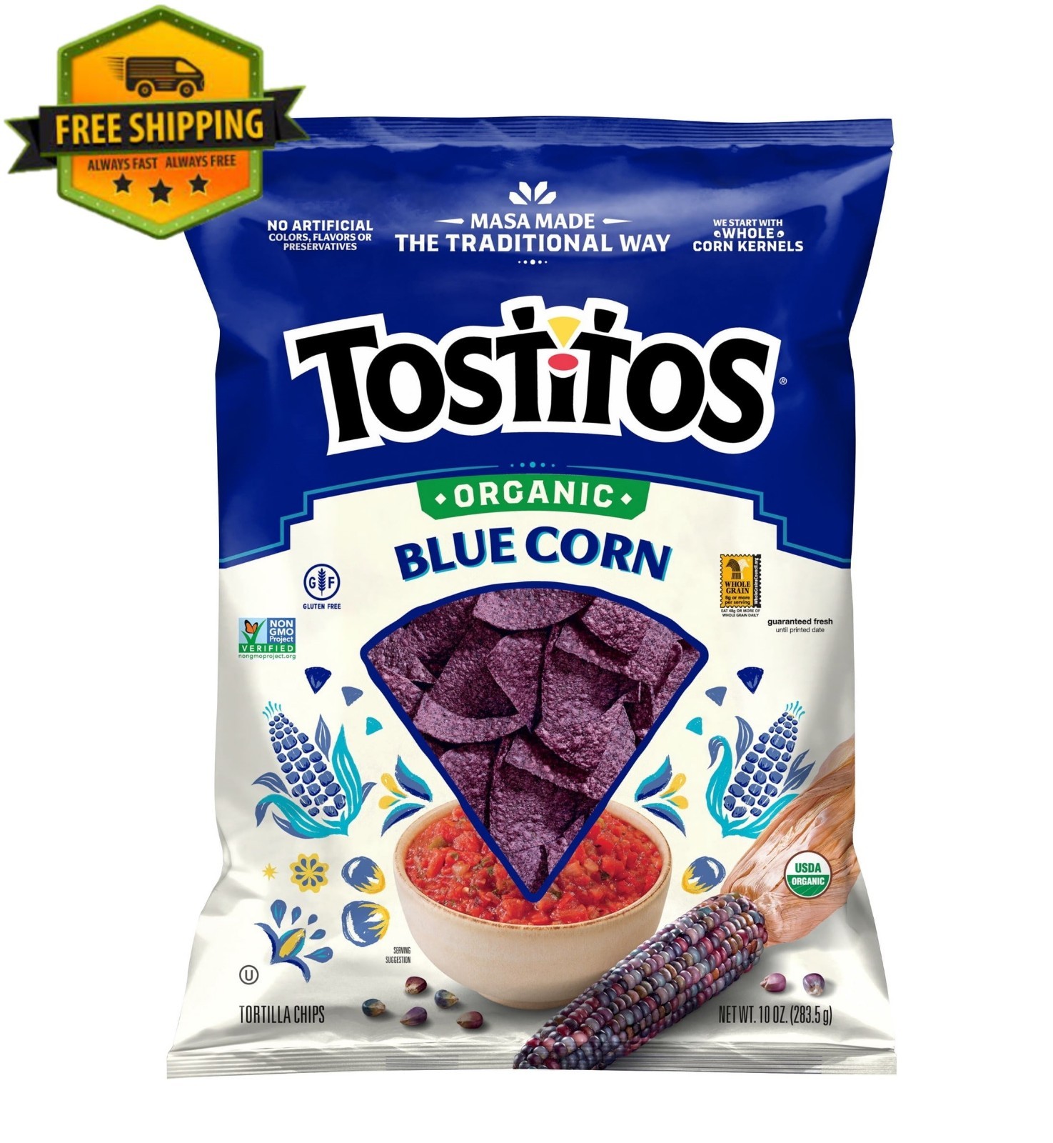 Tostitos Organic Blue Corn Tortilla Chips, 10 oz