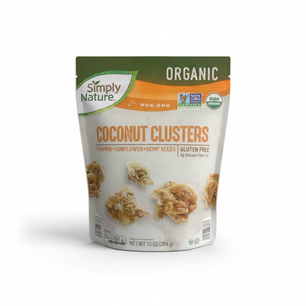 Keto Coconut Clusters Organic Snack with Pumpkin Sunflower & Hemp Seeds 10oz-2pk