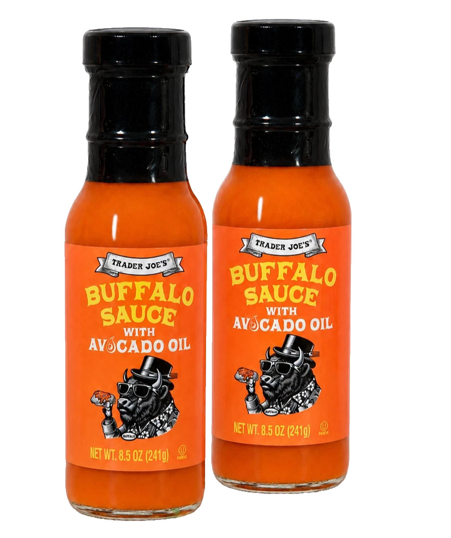 2 Pack Trader Joe’s Buffalo Sauce with Avocado Oil 8.5 oz each Dairy-Free Vegan