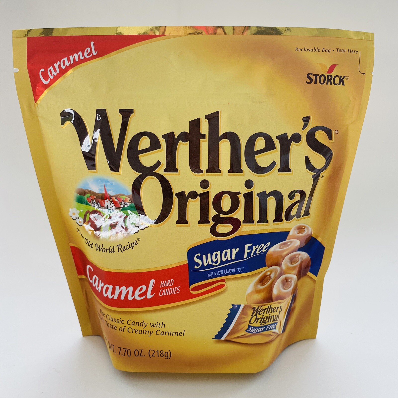 Werther’s Sugar Free Hard Candy Original CARAMEL Candies 7.7oz Resealable Bag
