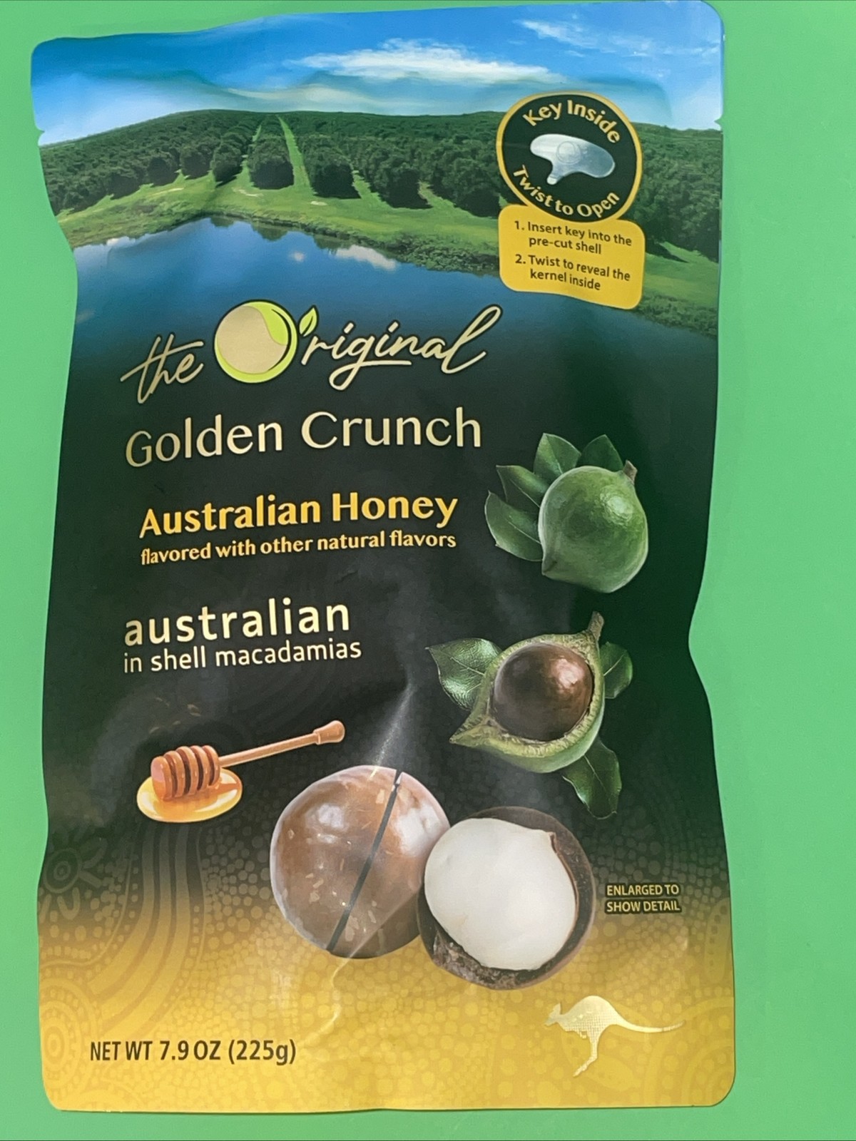 Australian Macadamia Honey Nuts In Shell Twist/Open Key – 225g FREE SHIP 12/11