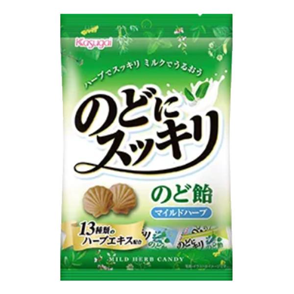 Japan Throat Candy Kasugai Sukkiri Mild Herb Throat Candy 125g × 12 bags