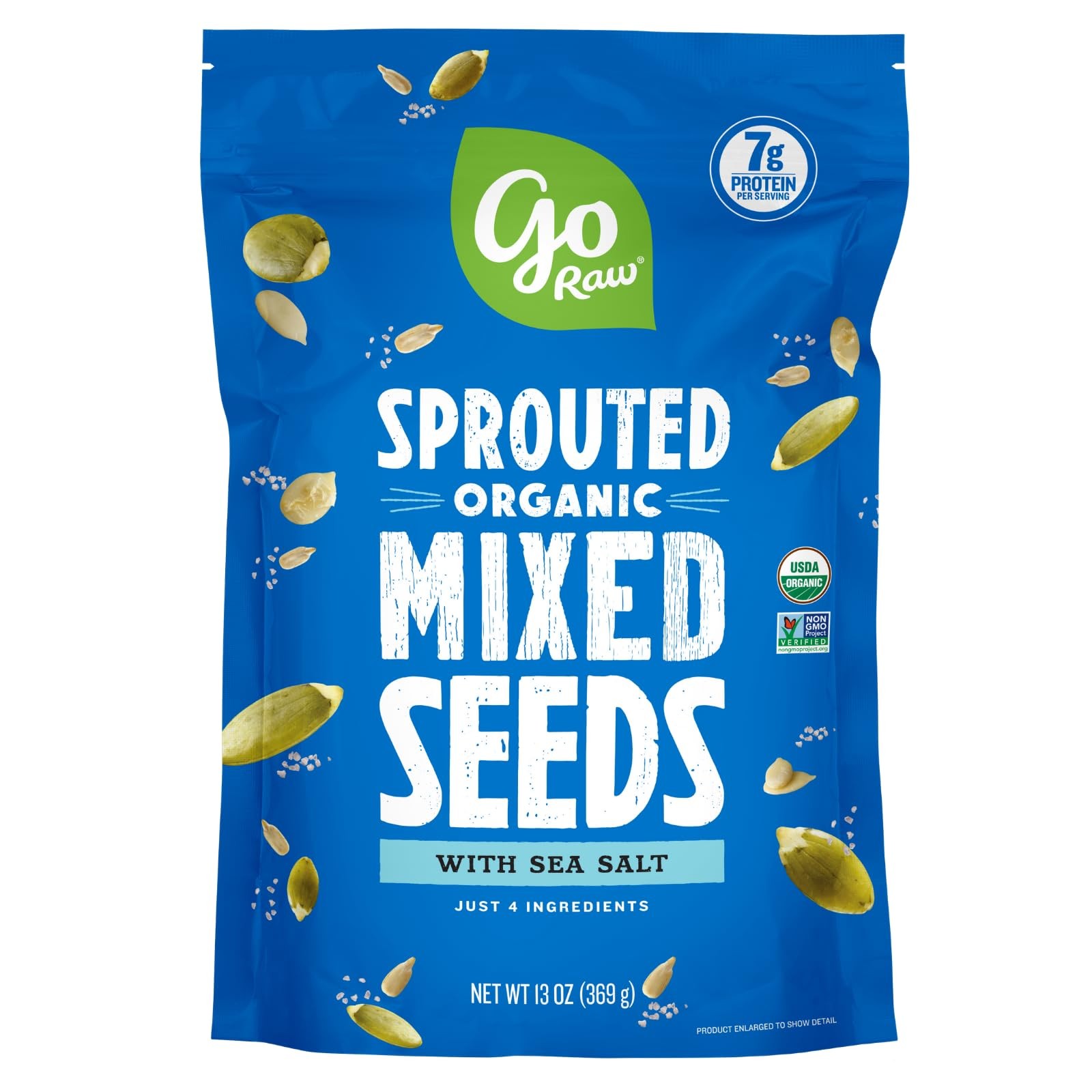 Organic Sprouted Mixed Seeds 13oz Unsalted Keto Kosher Superfood