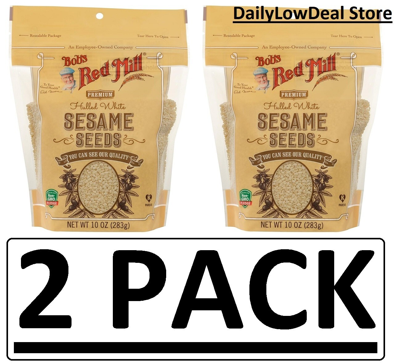 2 PACK – Bob’s Red Mill Premium Hulled White Sesame Seeds 10 oz (Total 20 oz)