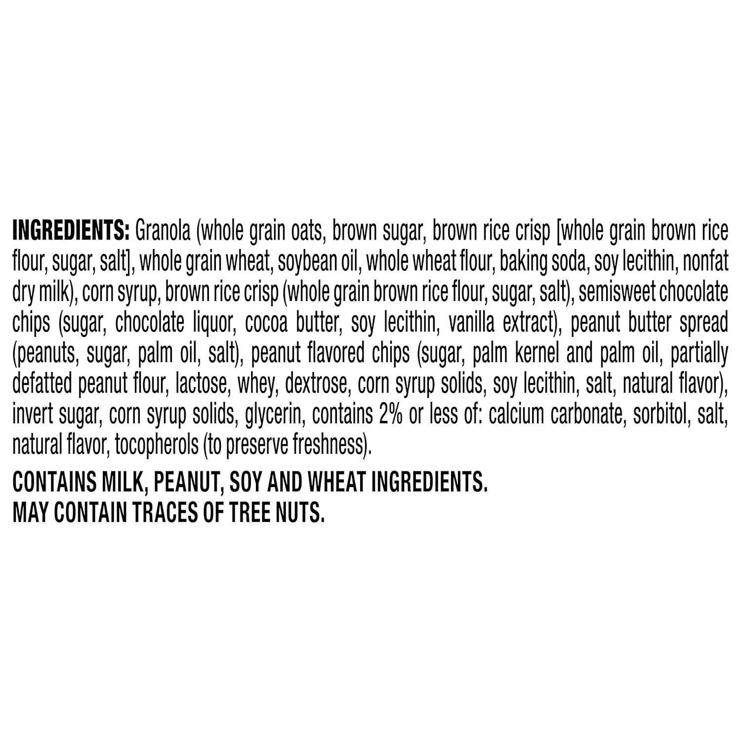 Peanut Butter Chocolate Chip Chewy Granola Bars – 58 Individually Wrapped Snacks