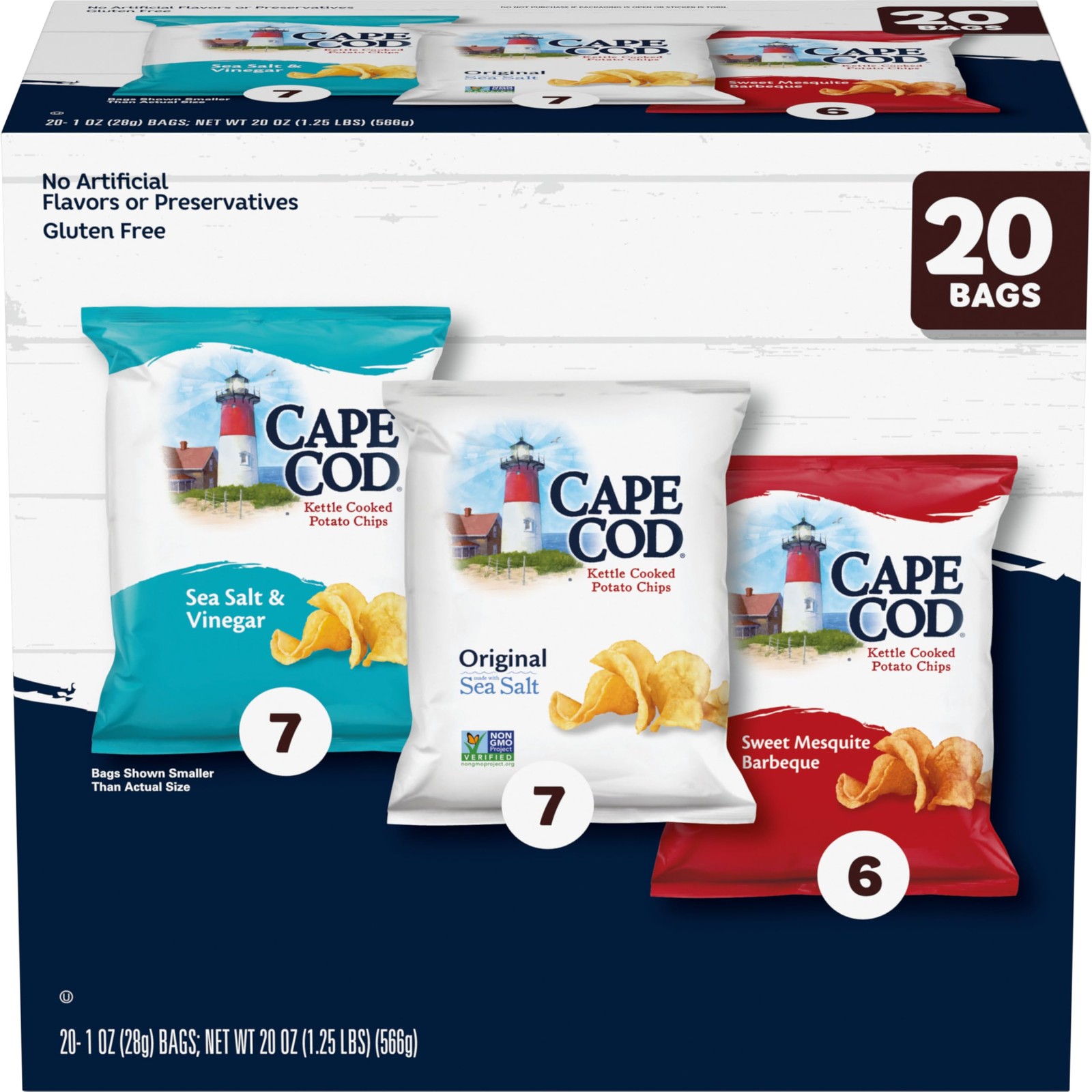 Cape Cod Variety Pack Chips, 20 Count 1 Oz 1 Ounce (Pack of 20)