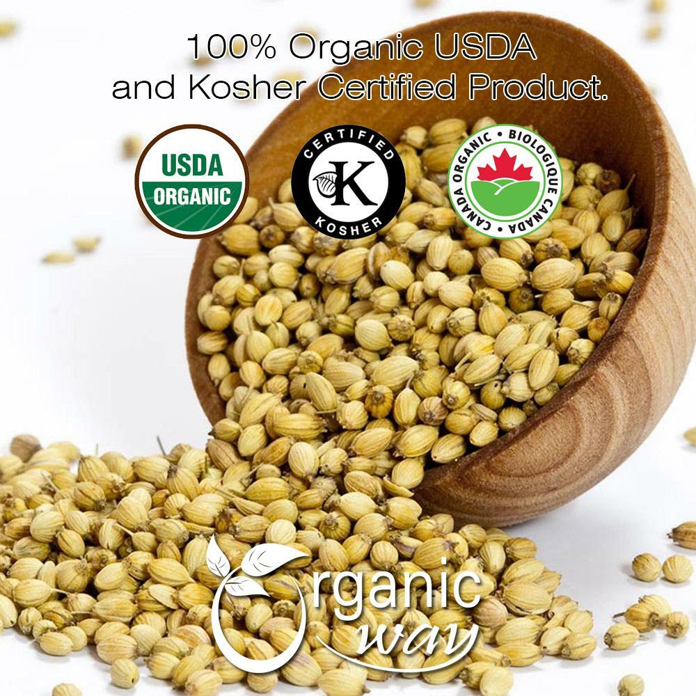 Organic Way Coriander Whole – Adds Flavour | Organic, Kosher & USDA Certified
