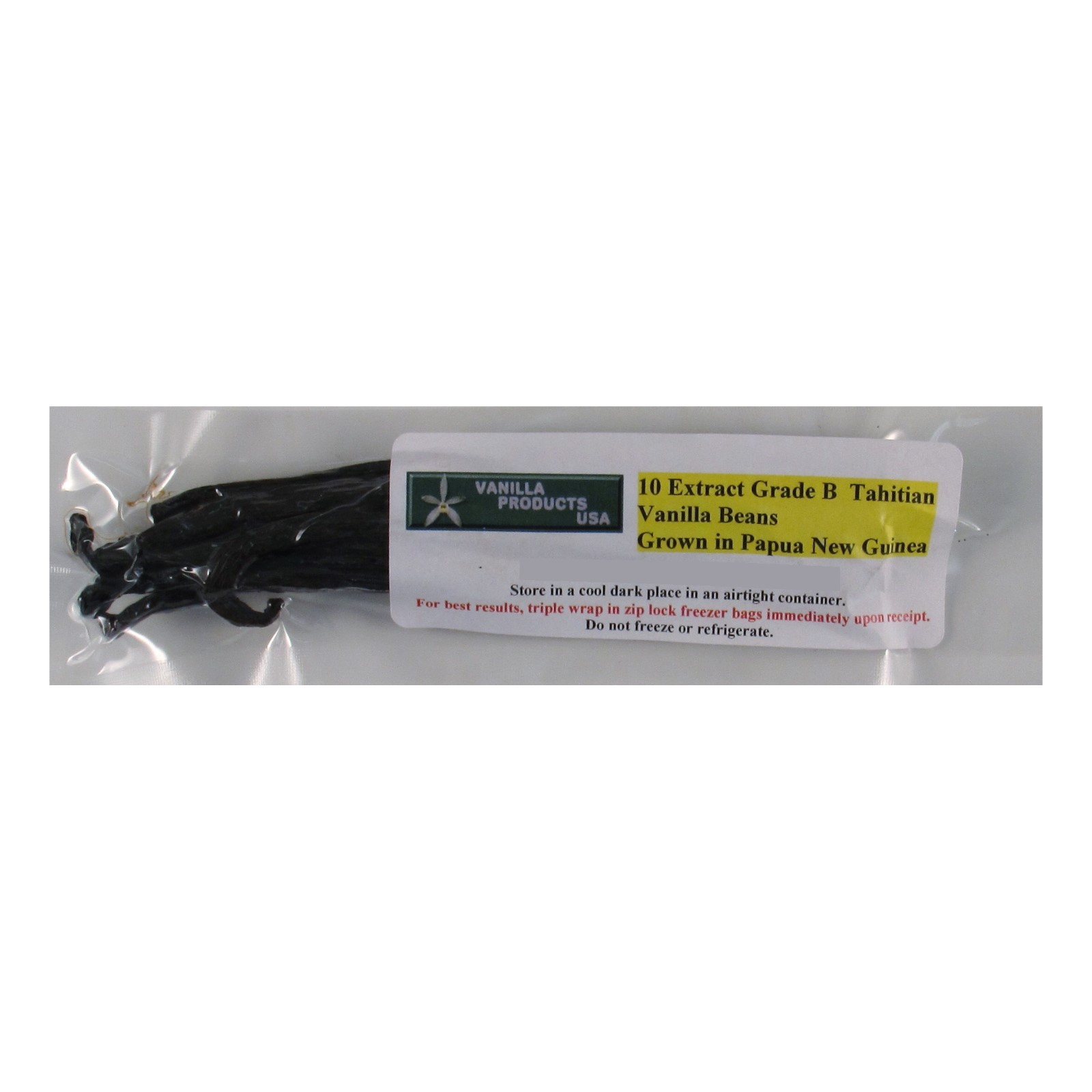 Vanilla Products USA 10 Extract Grade B Tahitian Vanilla Beans 4~6″ grown in PNG