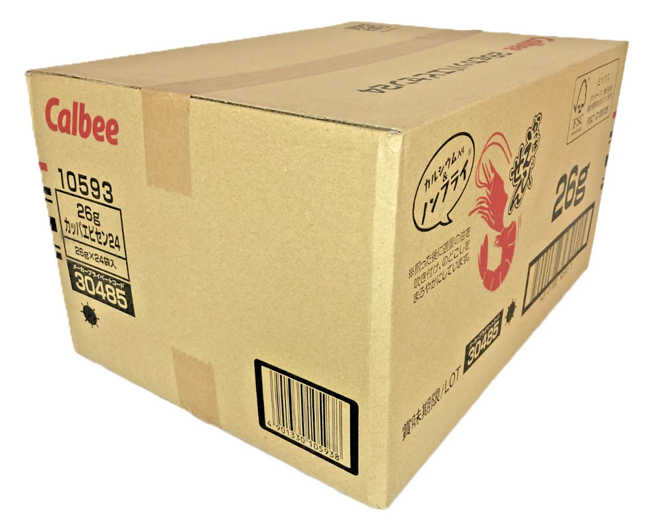 Japan Crispy Shrimp Snack Calbee Kappa Ebisen Shrimp Chips 26 g × 24 bags