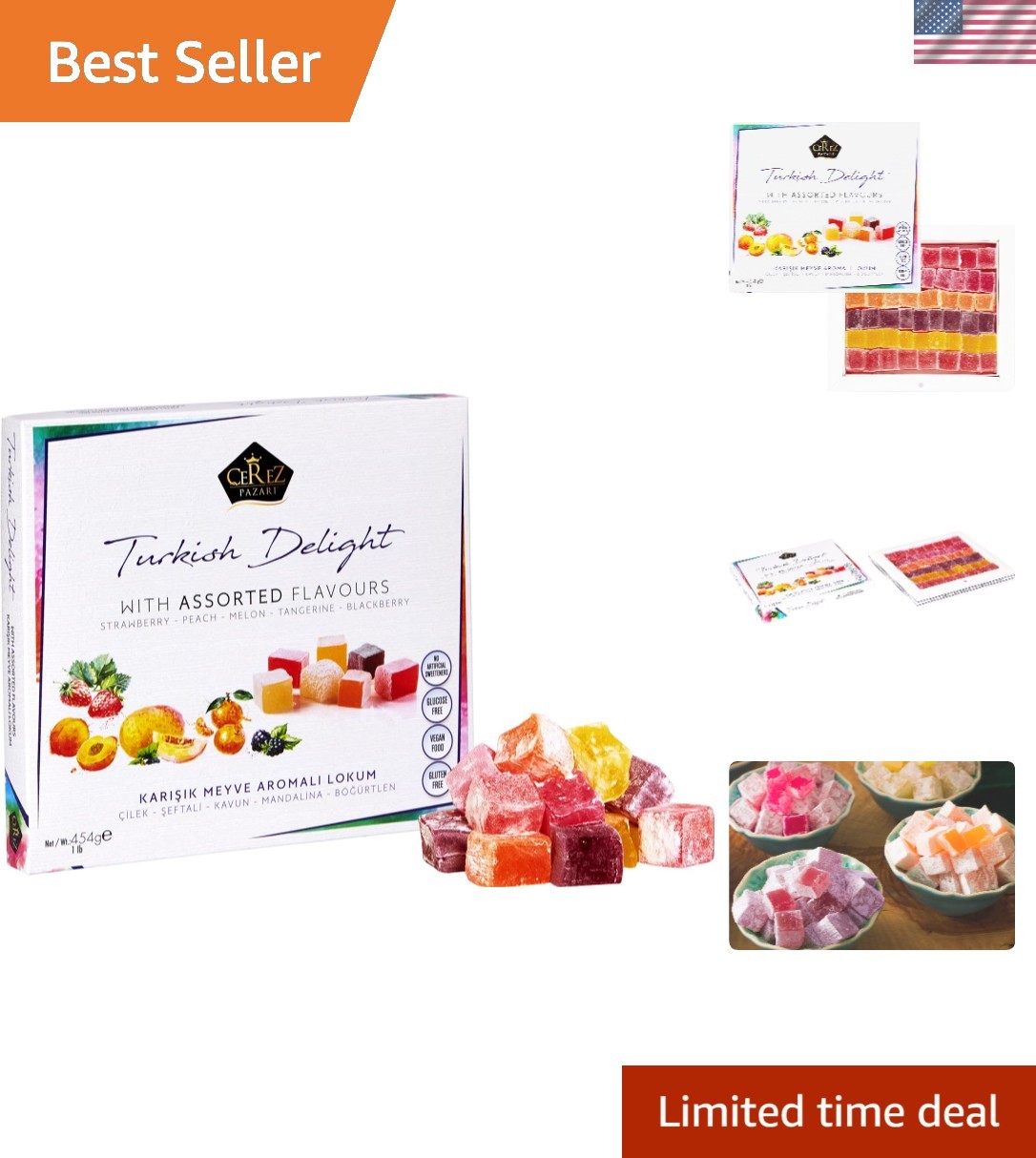 Traditional Turkish Delight 16 oz Box – Perfect Gift for All Occasions