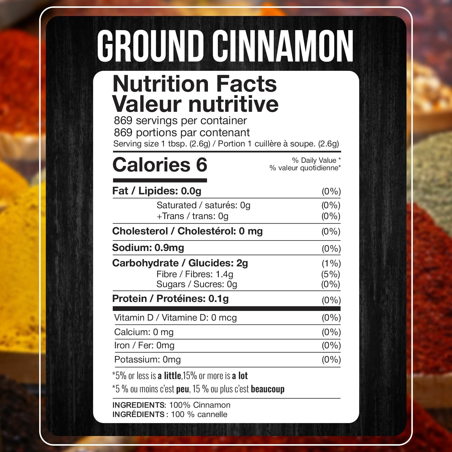 5LB Ground Cinnamon Powder – Kosher Ideal for Baking Tea and Rubs