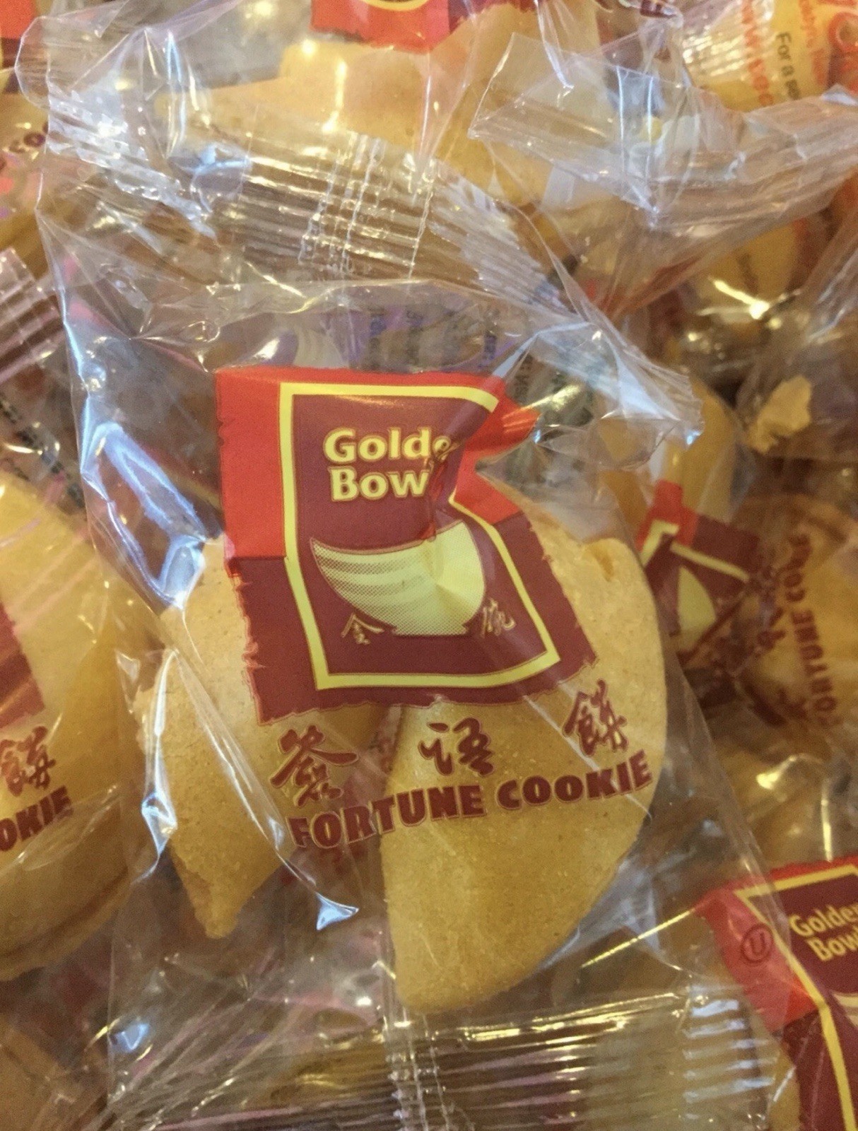 200 pcs Golden Bowl Fortune Cookies Individually Wrapped «Free Shipping»