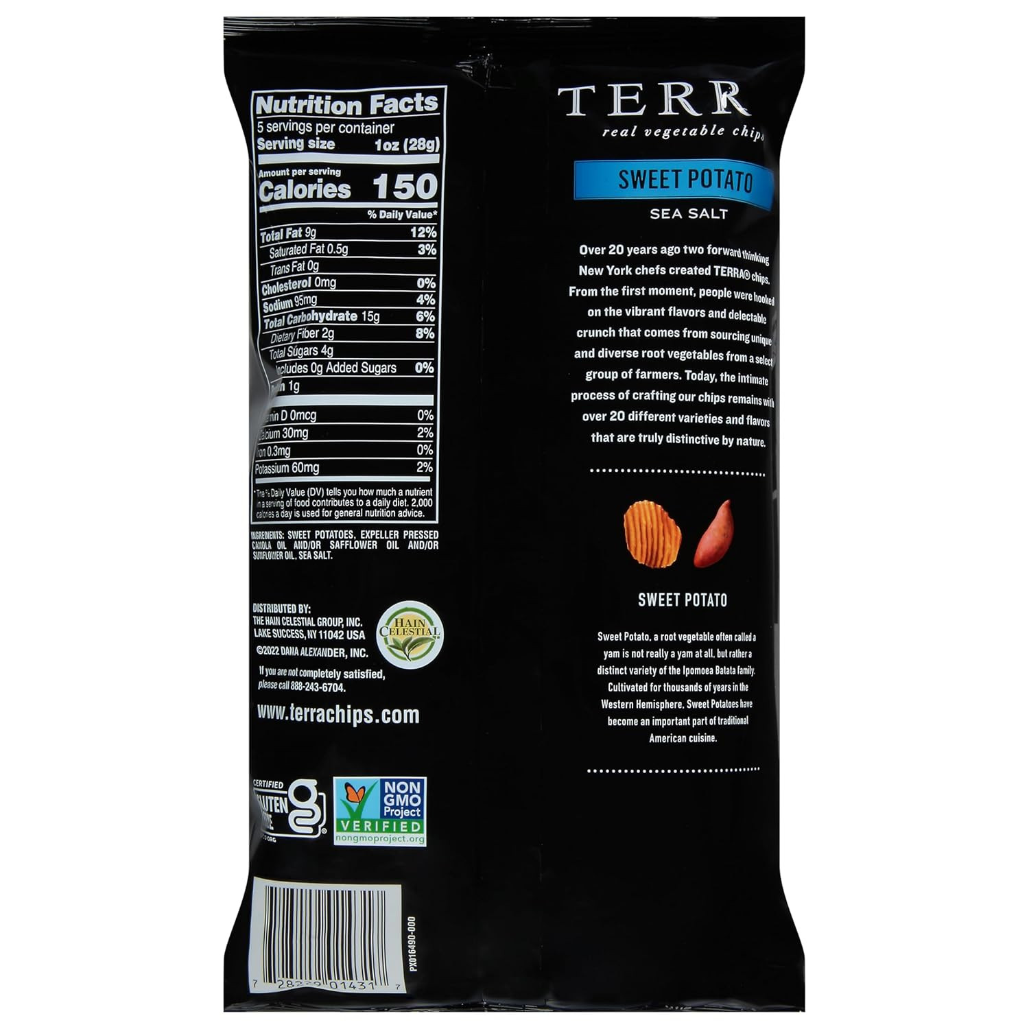 Vegetable Chips, Crinkle Cut Sweet Potato with Sea Salt, 5 oz