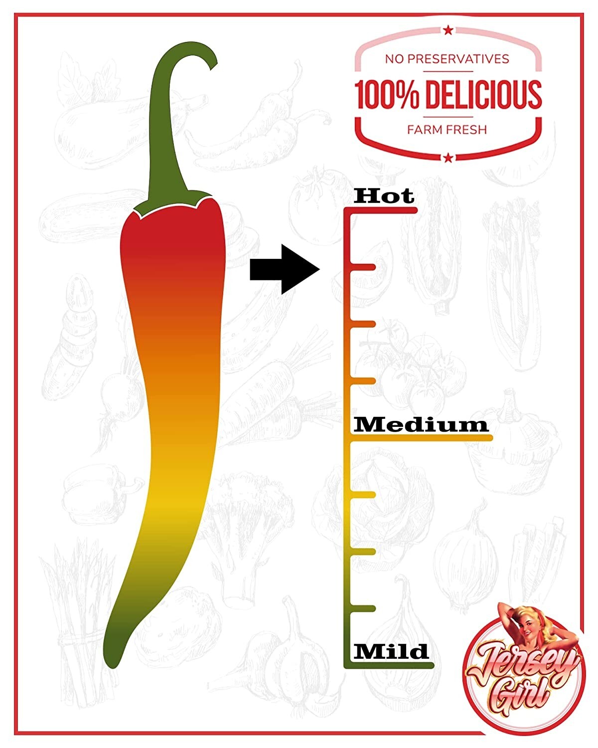 Jersey Girl Sizzlin’ 7 Pepper Scorpion, Ghost, Habanero – Low Sodium Hot Sauce