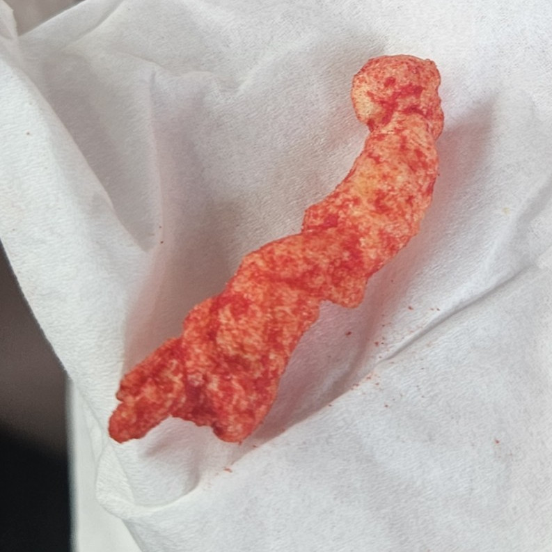 Flaming Hot Cheeto Red Puffed Snack Single Piece, Cheese Flavor Pantry