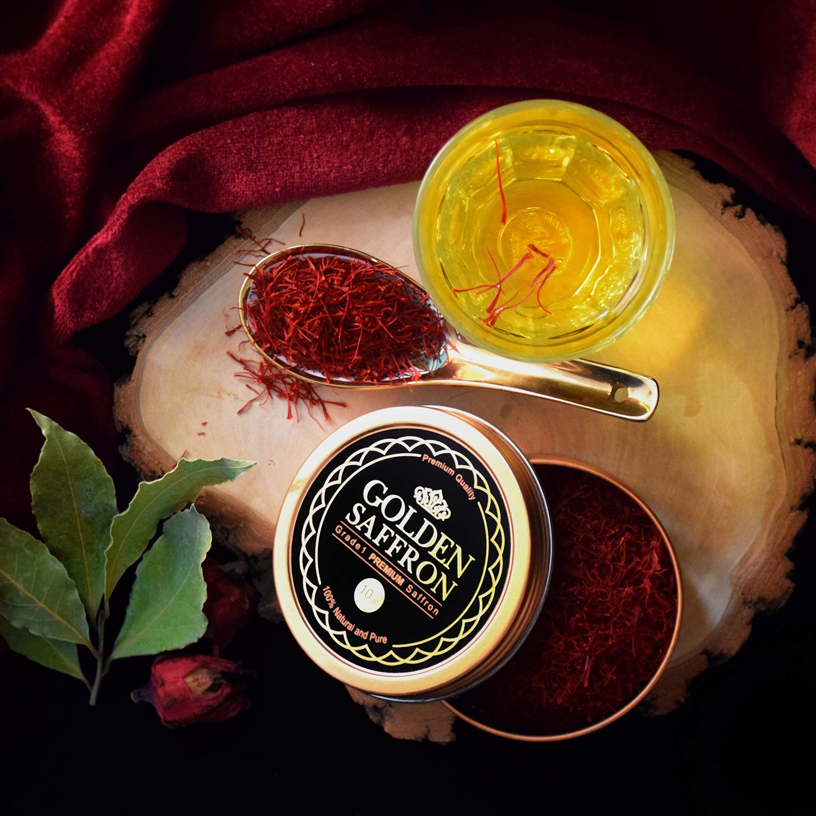 Golden Saffron, Finest Pure Premium All Red Saffron Threads, Grade A+ Super
