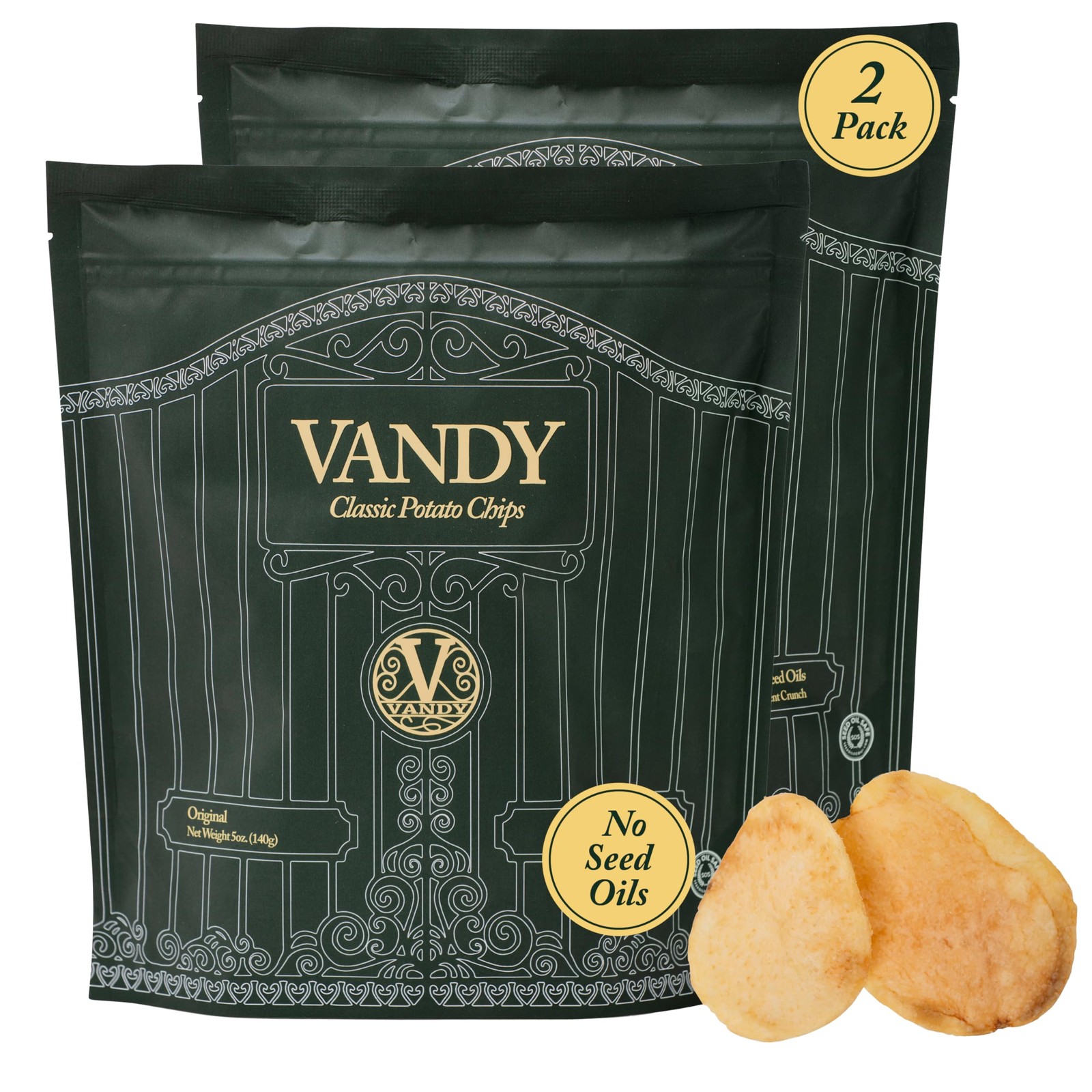 Vandy Crisps Potato Chips Vegetable & Seed Oil Free Snacks Gluten Free Pota…