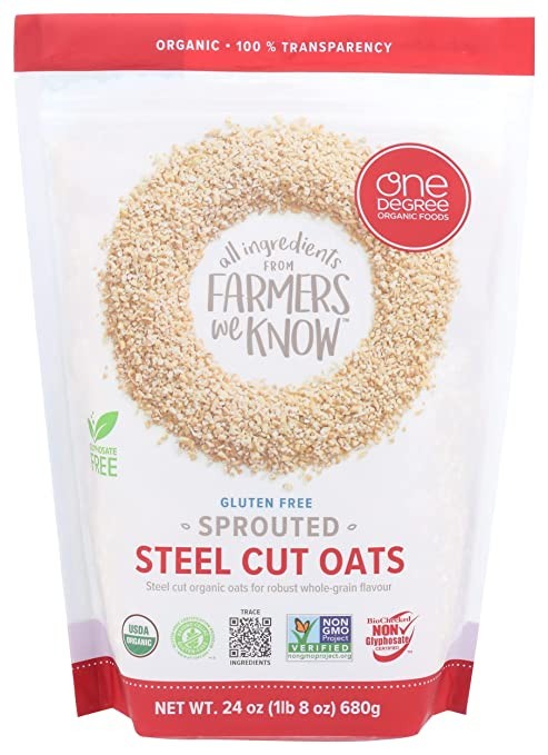 ONE DEGREE ORGANIC FOODS Steel Cut Oats Sprouted, 24 Oz
