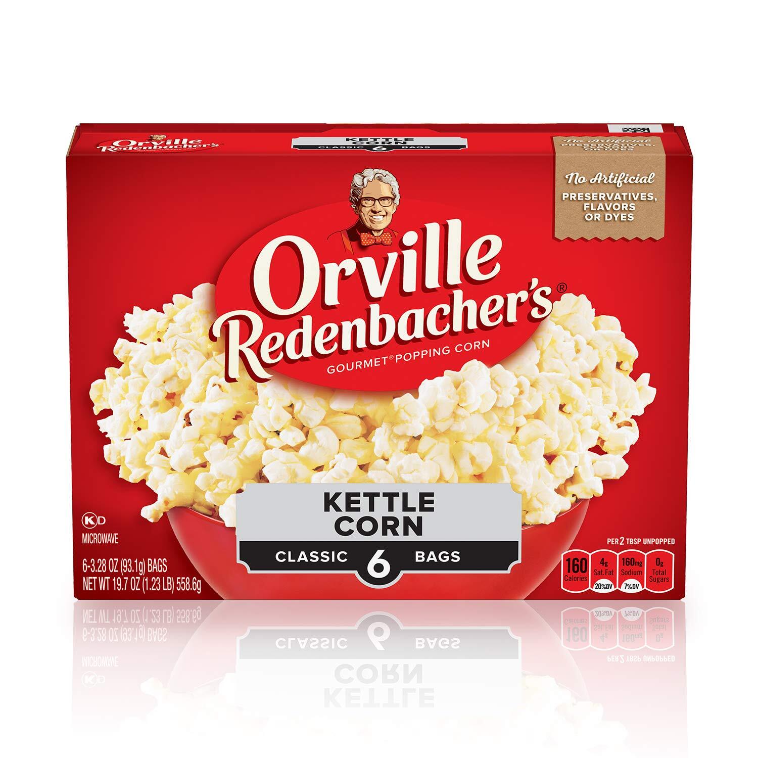 Orville Redenbacher’s Microwave Popcorn, Kettle Corn, 3.28 oz., 6-Count