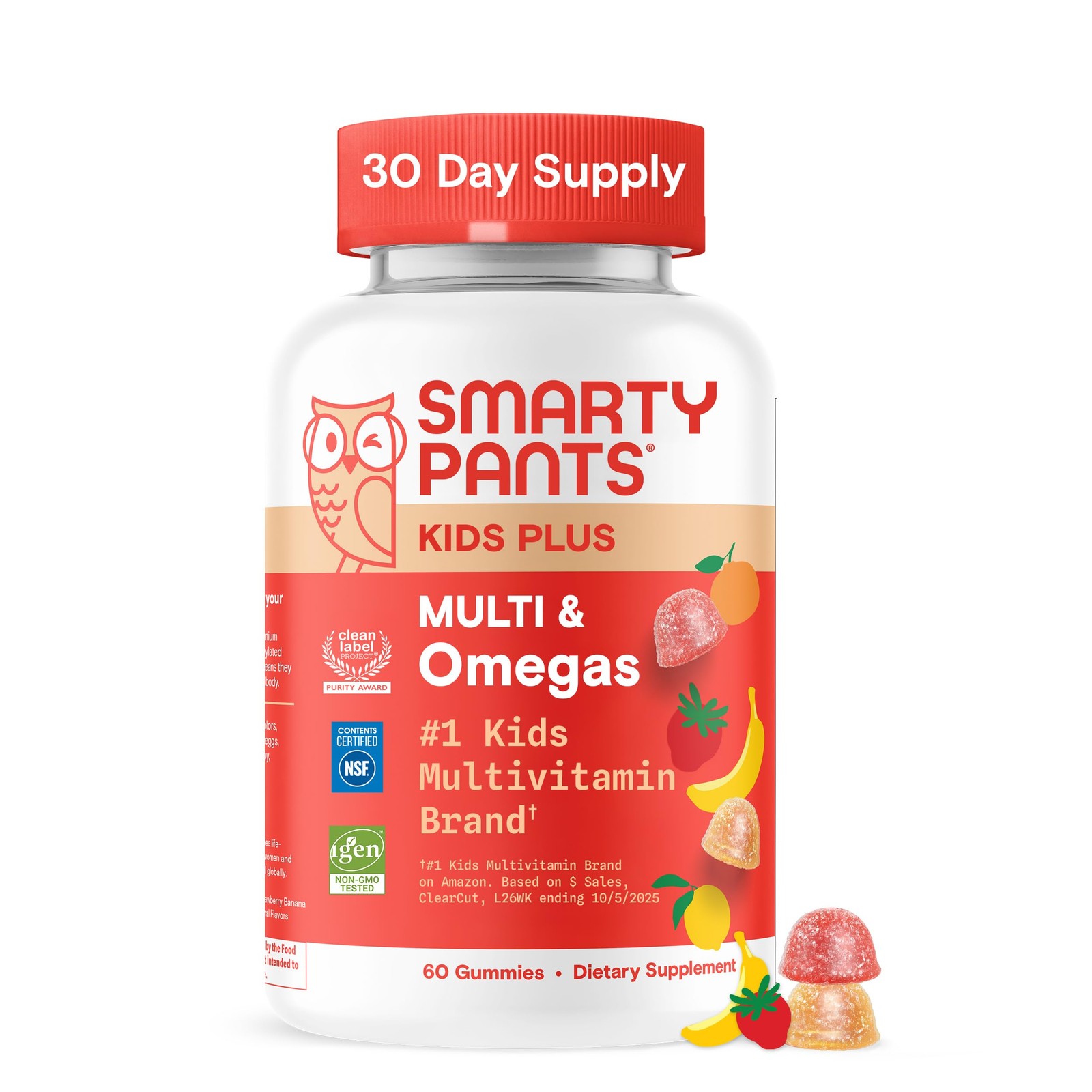SmartyPants Kids Multivitamin Gummies with Omega 1 Count (Pack of 1), Orange