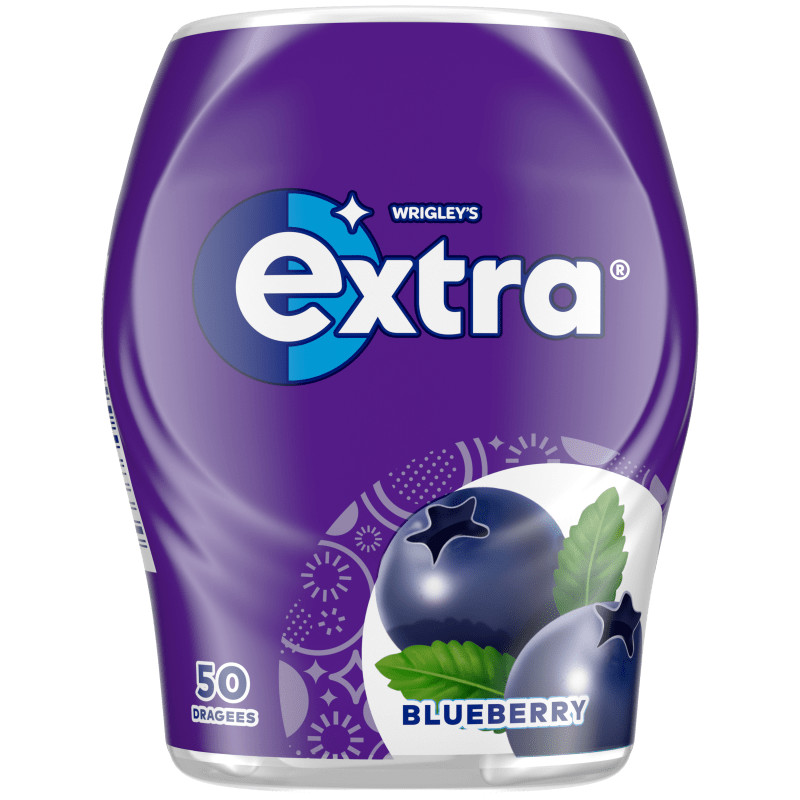 Wrigley’s EXTRA Blueberry falvored Chewing gum -50pc-FREE SHIPPING