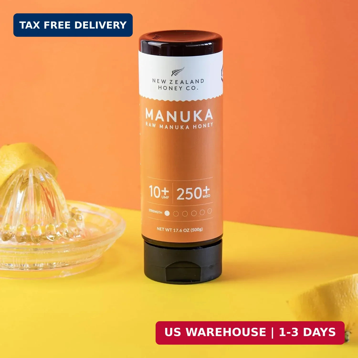 New Zealand Honey Co. Pure Manuka Honey Squeeze Bottle UMF 10+ / MGO 250+ | 17.6