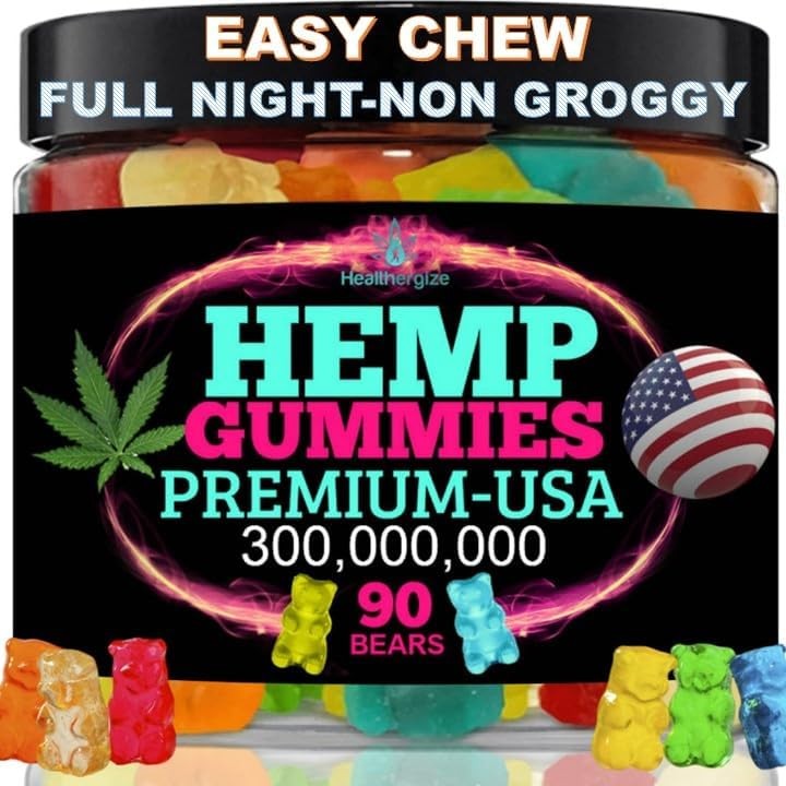 Hemp Gummies for Relaxation and Rest-Natural Hemp Oil Gummies, Fresh Fruity Flav
