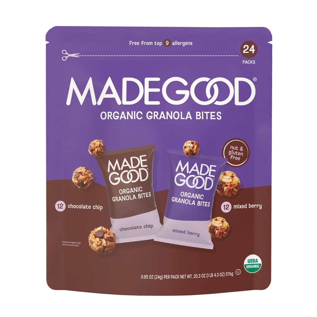 3-Pack MadeGood Organic Granola Minis, Variety Pack, 0.85 oz, 24-count