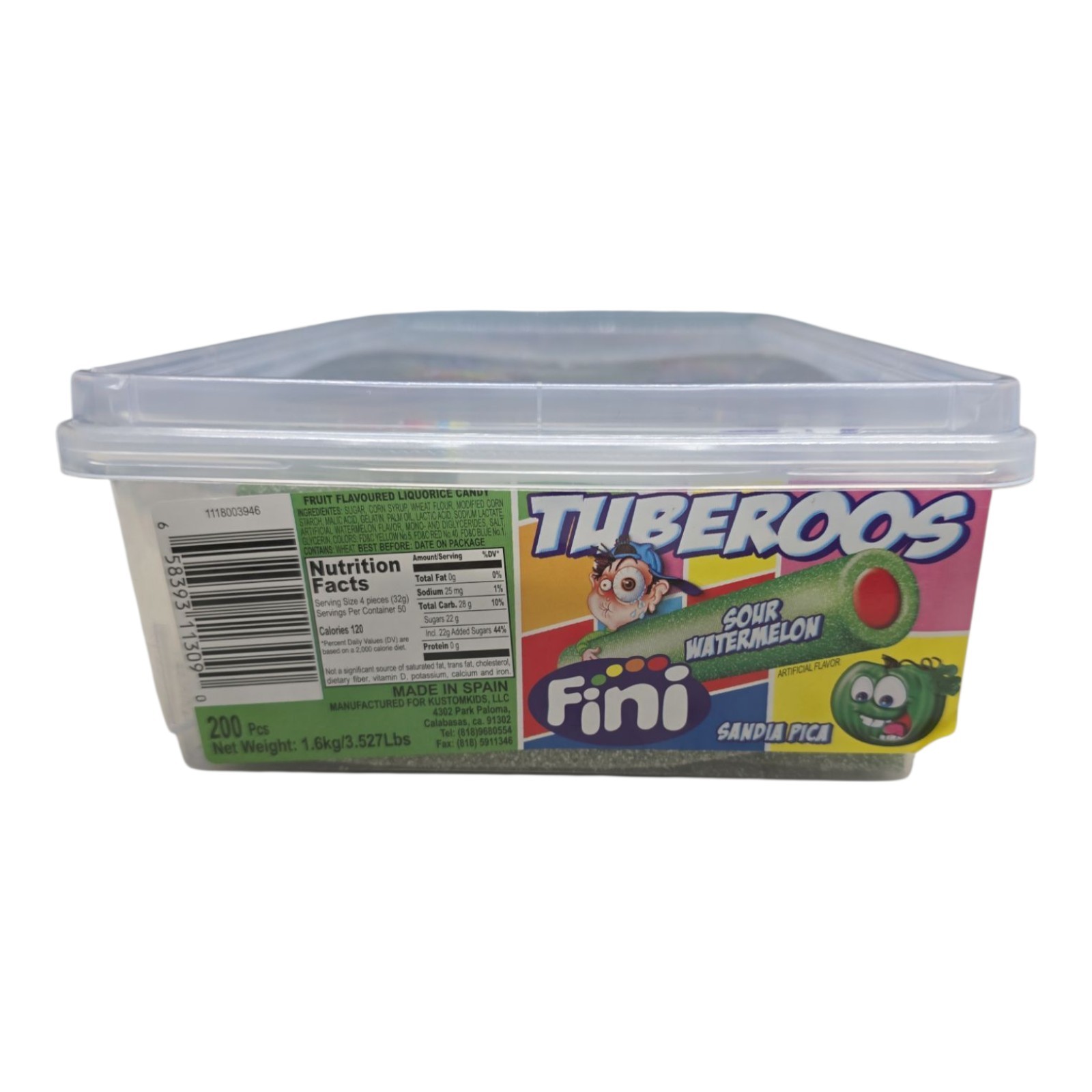 Fini Tuberoos Watermelon Candy Strips 200 Pcs Net Wt 3.5lb