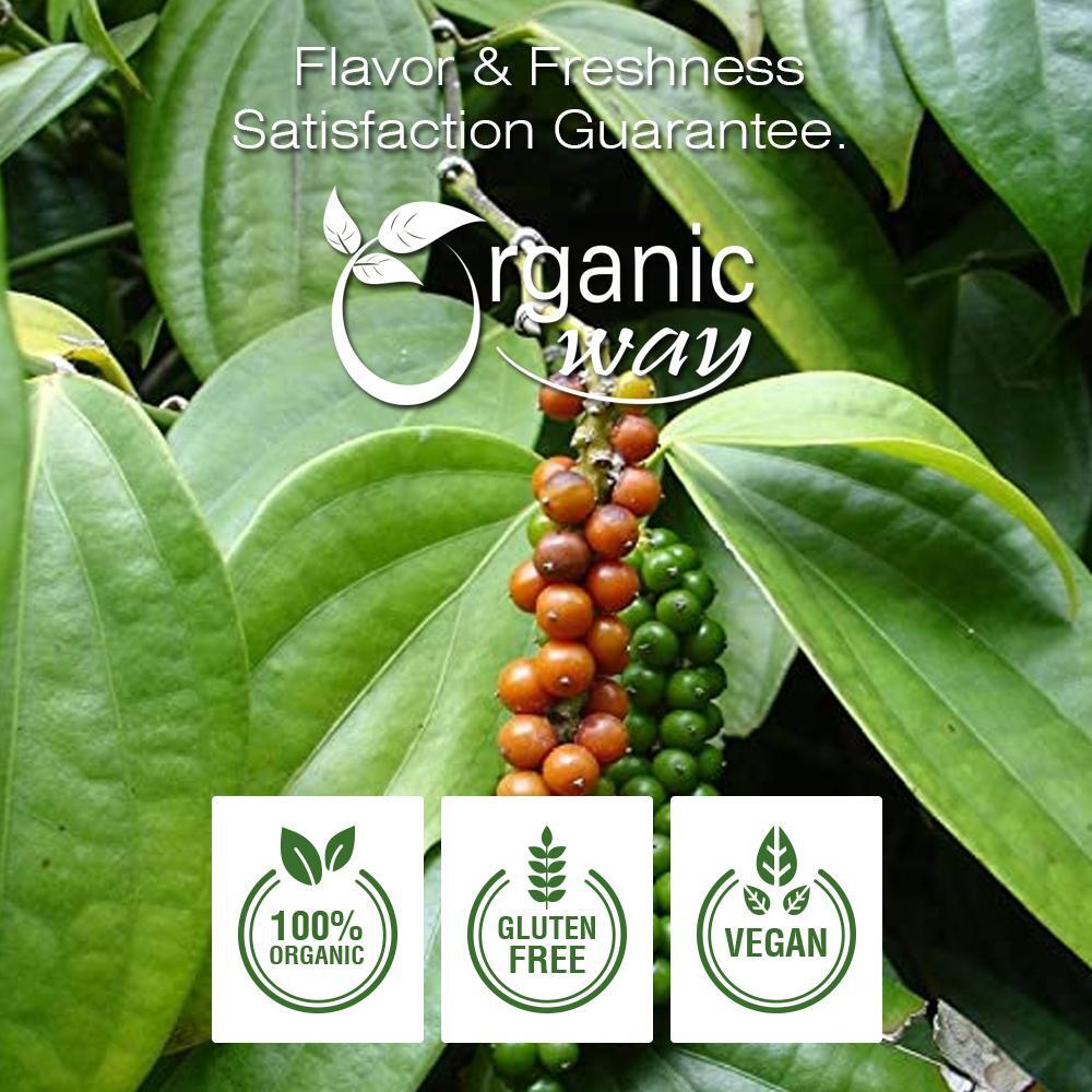 Organic Way Whole Black Pepper – Grinder Refill | Kosher & USDA Certified