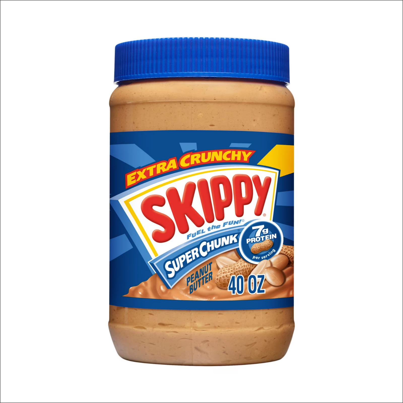 SKIPPY SUPER CHUNK Peanut Butter, 7 g Protein Per Serving, Shelf-Stable, 40 oz P