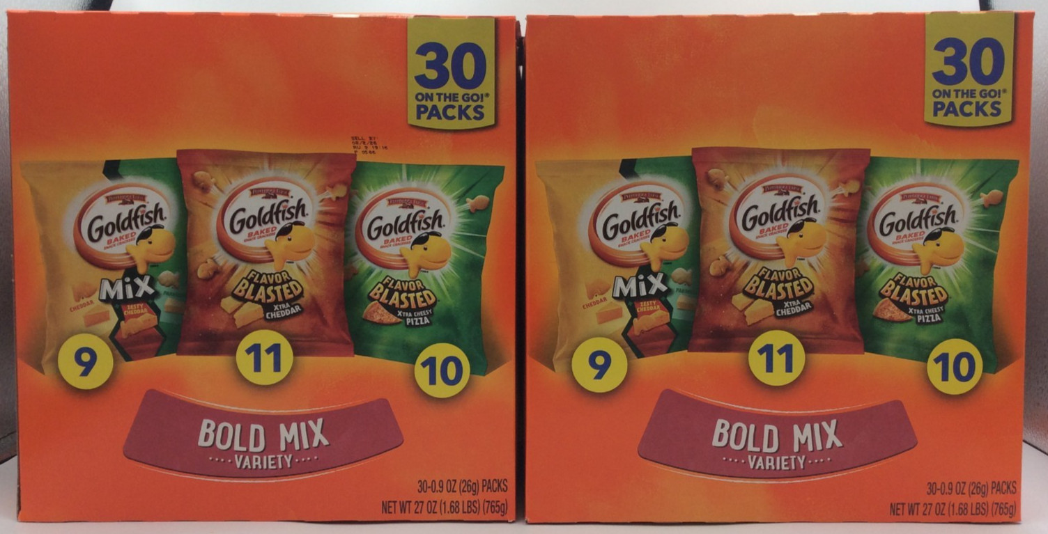 Goldfish Bold Mix Variety Pack Snack Crackers, 1 oz Packs, 60 Packs🎈08/2026🎈