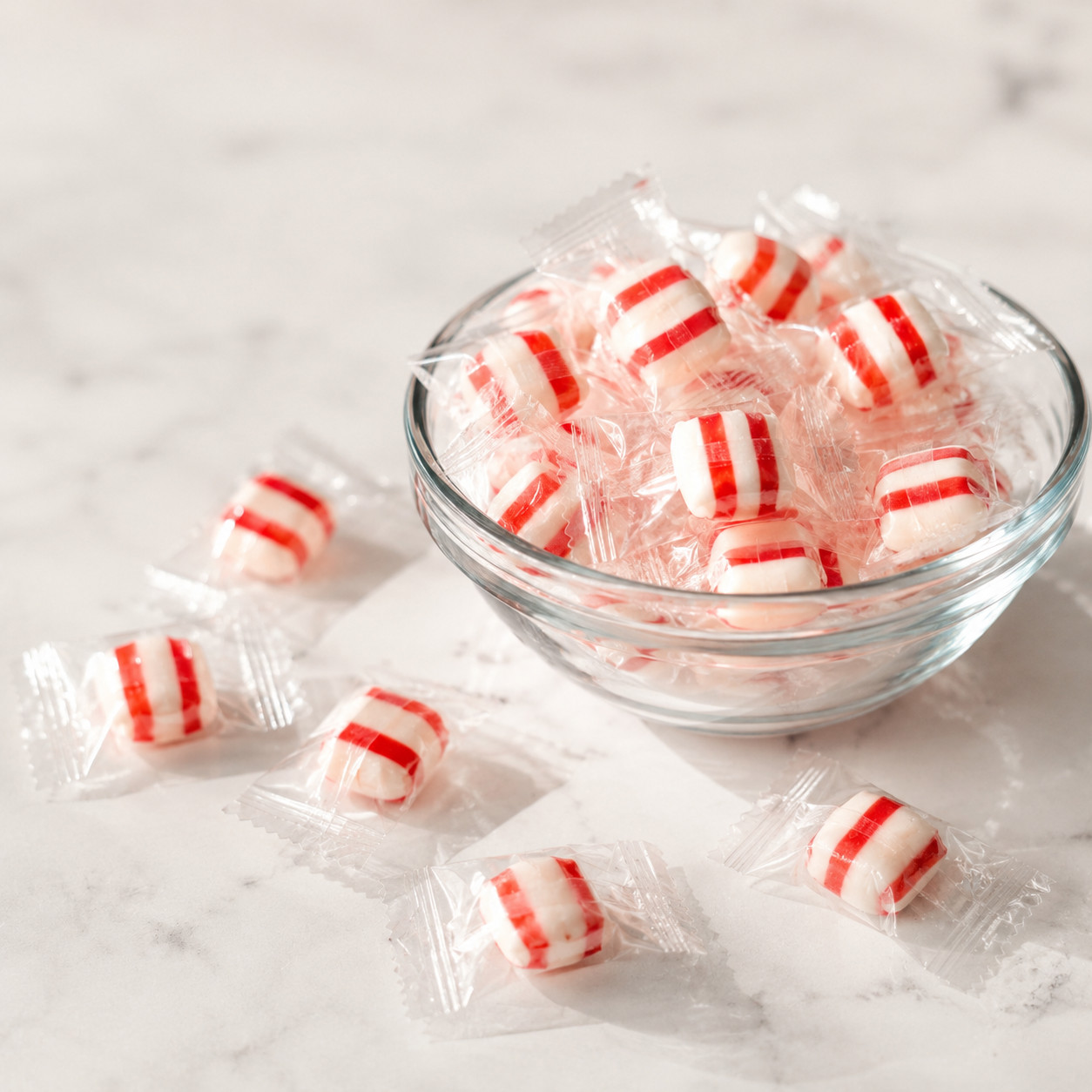 Peppermint Soft Puffs Candy | 170 Wrapped Pcs 32 oz (2 LB) Mint Candy Bulk Candy
